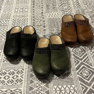 Bundle of 3 pairs of dansko clogs.